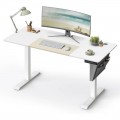Songmics Γραφείο Ξύλινο με Μεταλλικά Πόδια White/Beige 60 x 140 x 72-120 