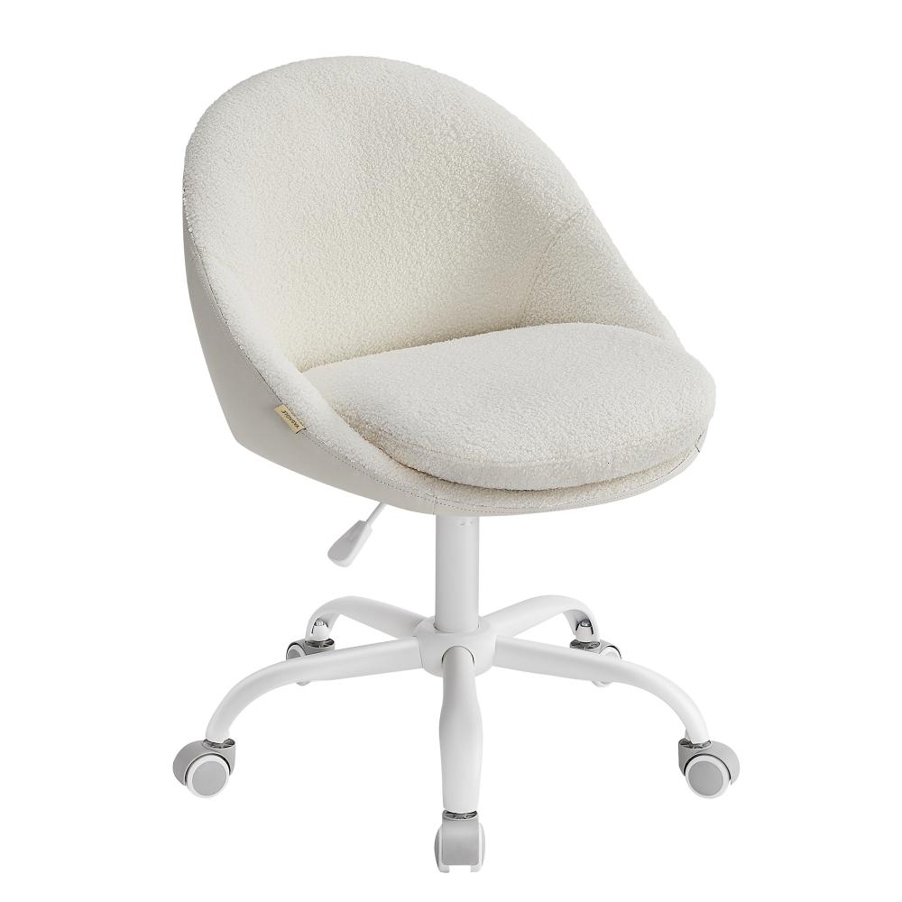 Songmics περιστρεφόμενη καρέκλα γραφείου 60 x 60 x 80-90 cm μπεζ και λευκή απόχρωση 