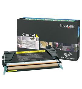 Toner Laser Lexmark C736H1Y Yellow High Yield 10K Pgs