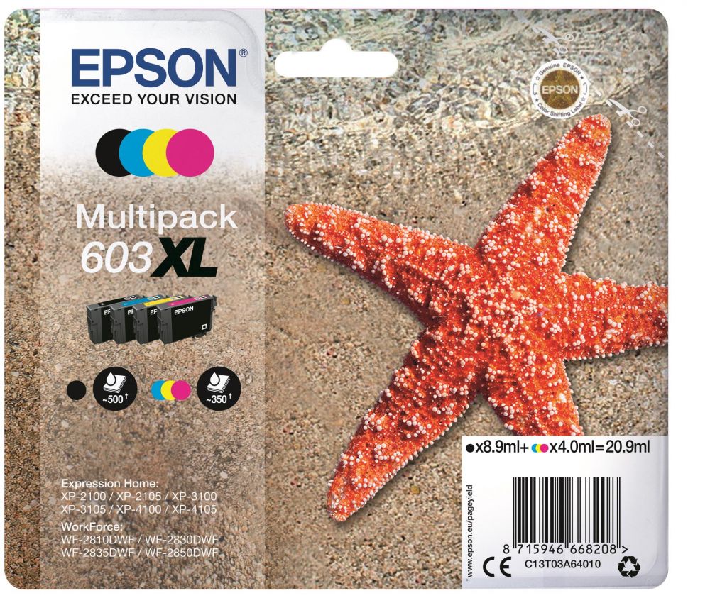 Ink Epson T03A640 C13T03A640 Multi Pack XL Black 8.9ml CMY 4.0mlx3
