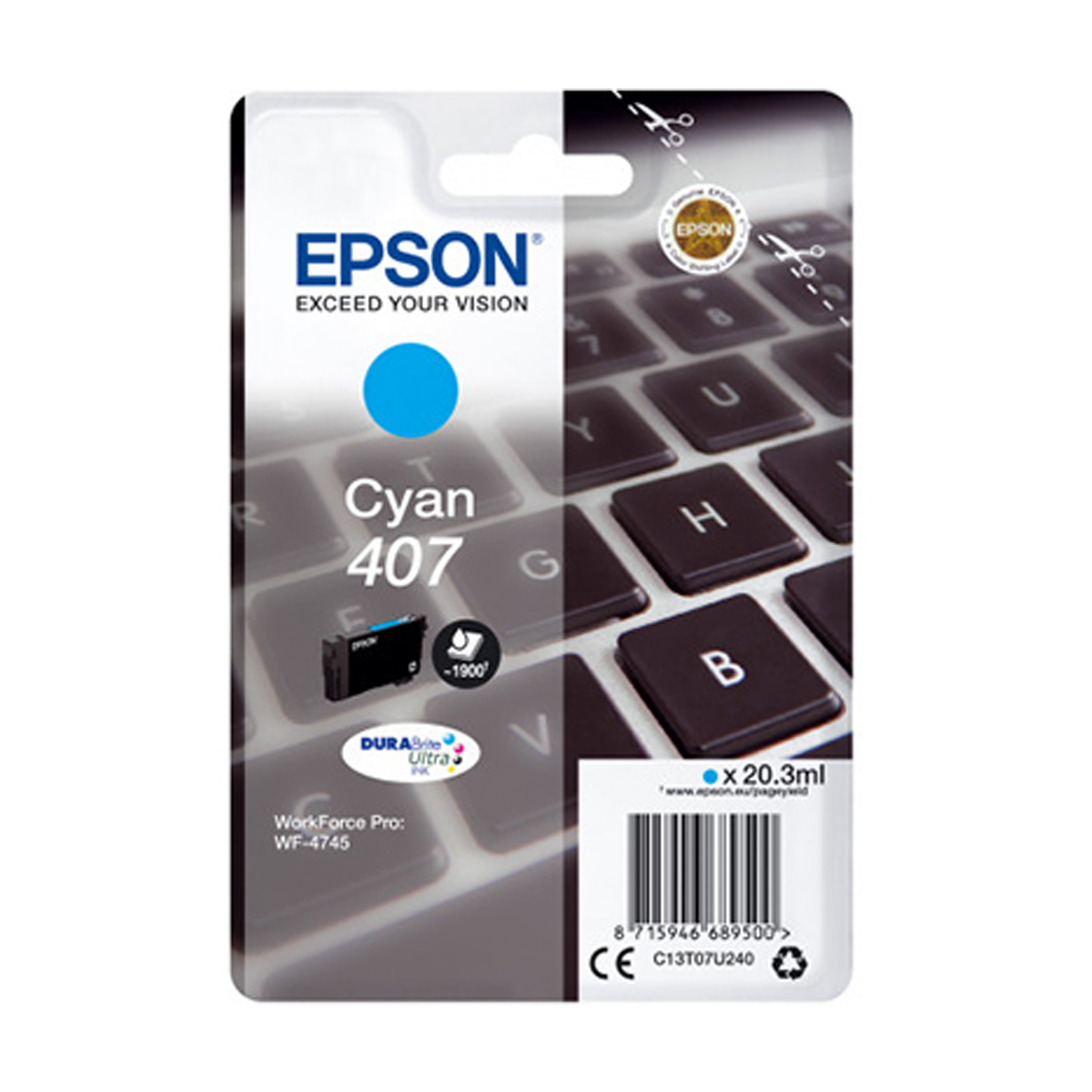 Ink Epson T07U2 C13T07U240 CYAN - 38.1 ml